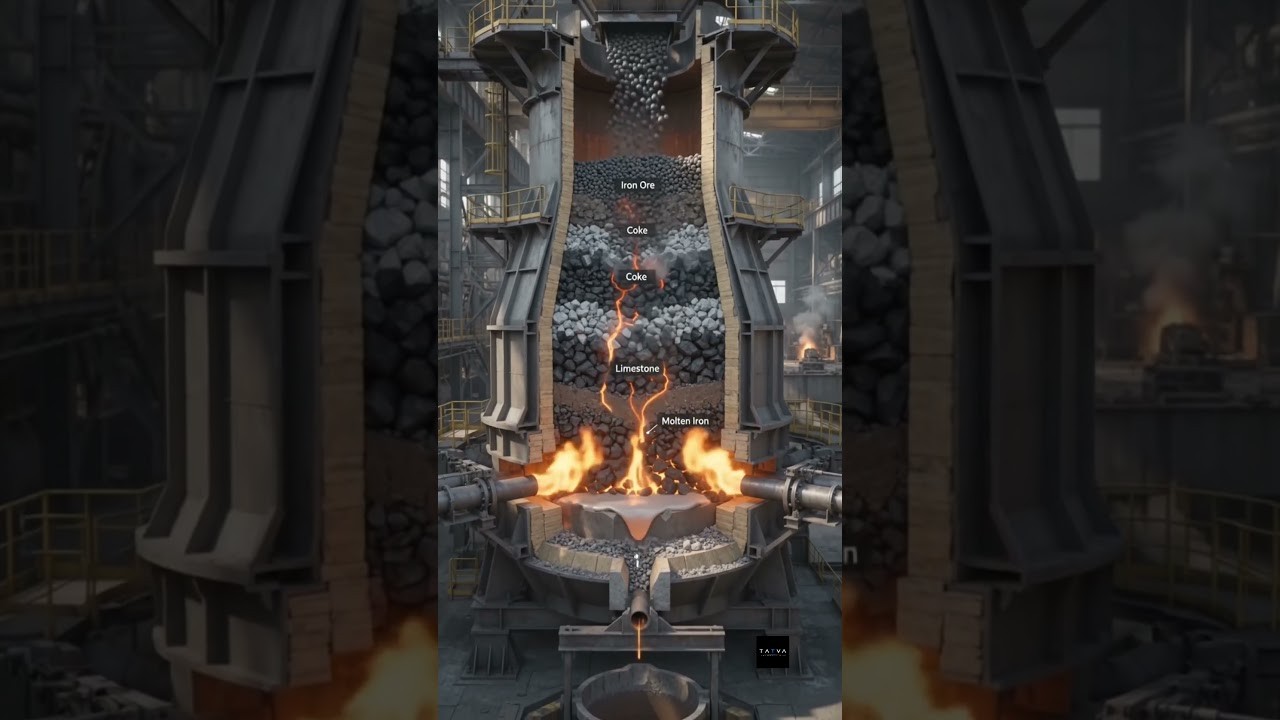 Figure 2: Working Model Setup, Scientific Diagram & Project Prototype for Metallurgy Blast Furnace Working Model