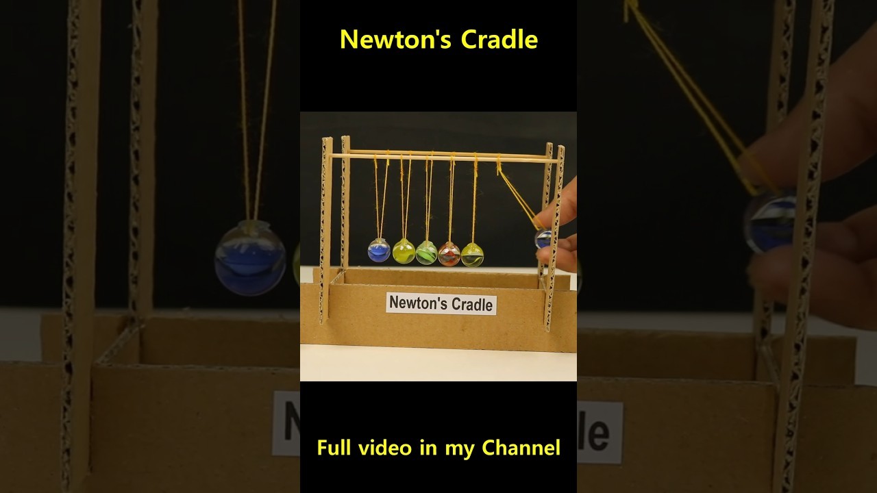 Figure 1: Working Model Setup, Scientific Diagram & Project Prototype for Newton's Cradle Working Model Physics