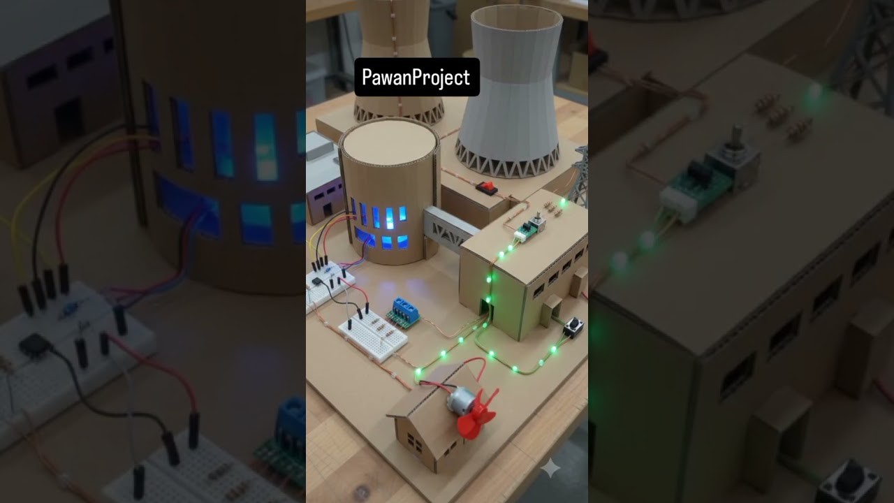 Figure 4: Working Model Setup, Scientific Diagram & Project Prototype for Nuclear Power Plant Working Model