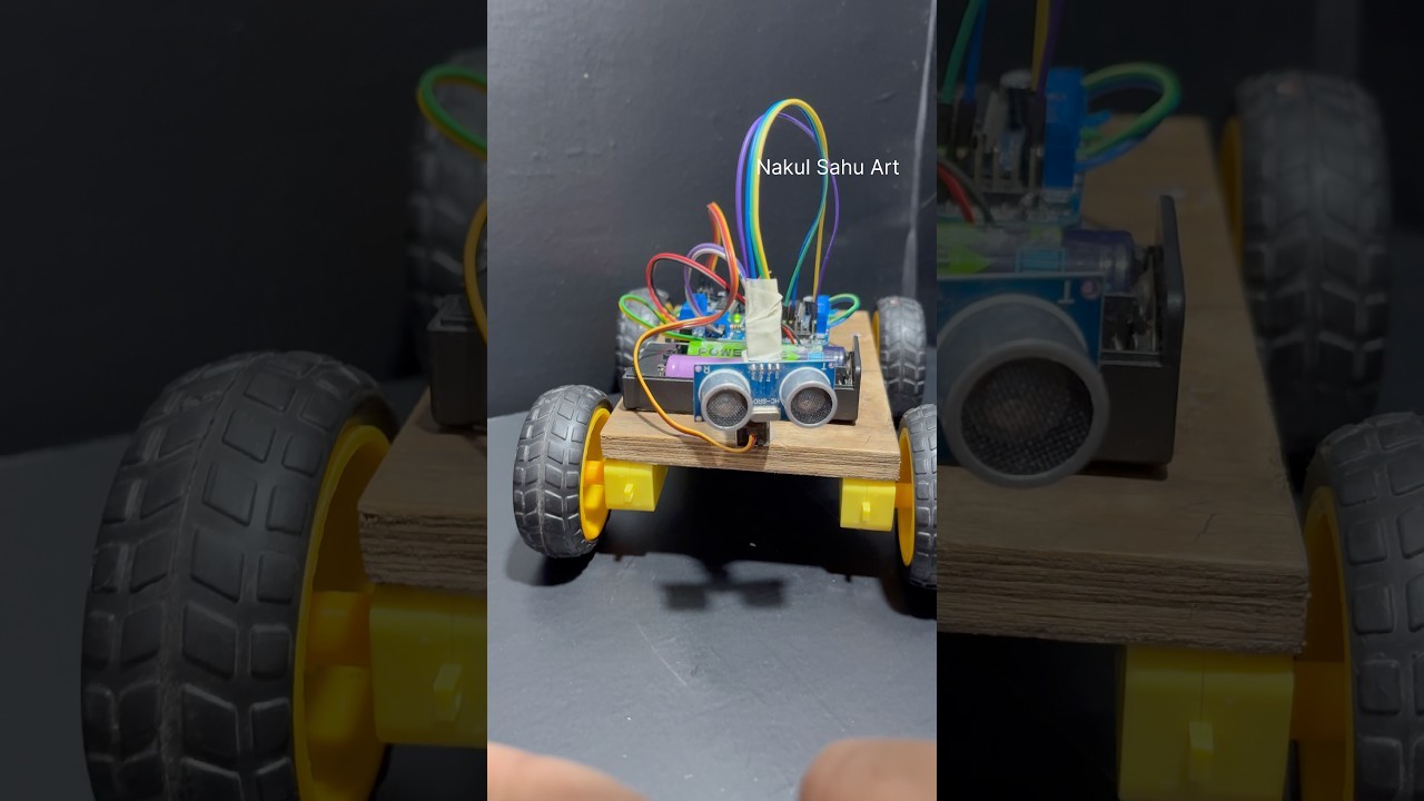 Figure 4: Working Model Setup, Scientific Diagram & Project Prototype for Obstacle Avoiding Rover Servo Mounted Sonar Scanner Model