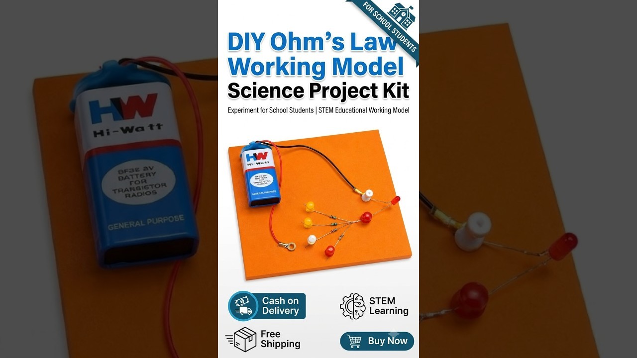 Figure 1: Working Model Setup, Scientific Diagram & Project Prototype for Ohm's Law Verification Working Model
