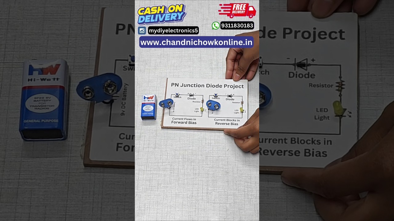 Figure 4: Working Model Setup, Scientific Diagram & Project Prototype for P N Junction Diode Characteristics Working Model