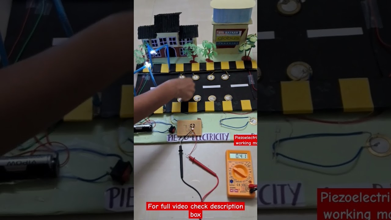 Figure 1: Working Model Setup, Scientific Diagram & Project Prototype for Piezo Electric Power Generation Working Model Footstep