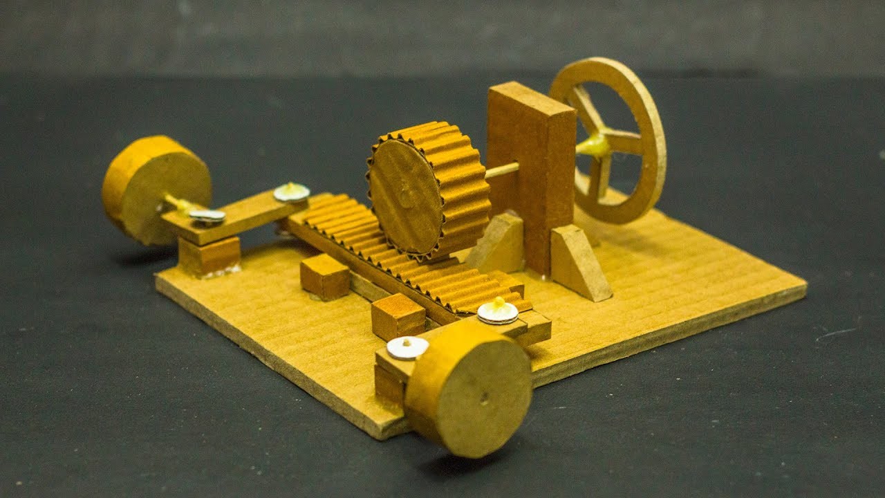 Figure 4: Working Model Setup, Scientific Diagram & Project Prototype for Rack And Pinion Steering Gearbox Working Model