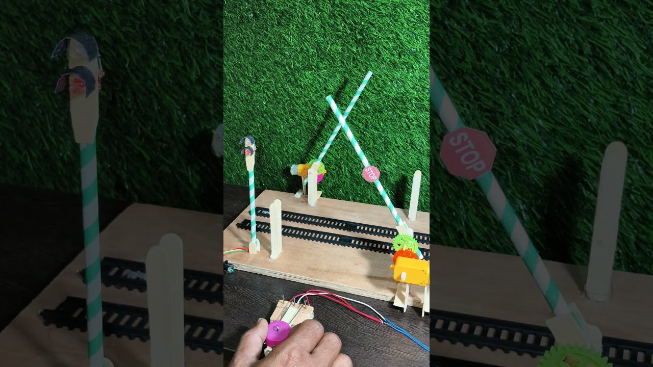 Figure 1: Working Model Setup, Scientific Diagram & Project Prototype for Railway Level Crossing Gate IR Train Detection Model