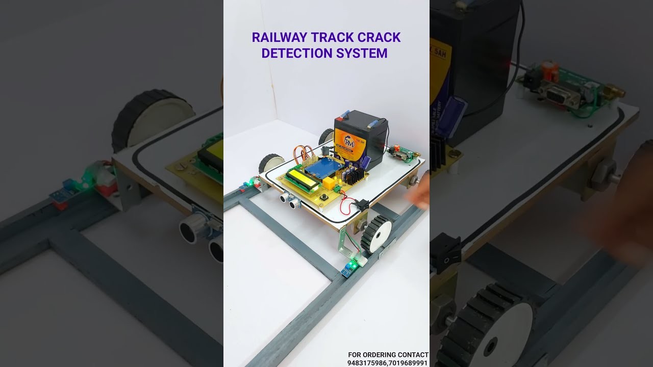 Figure 3: Working Model Setup, Scientific Diagram & Project Prototype for Railway Track Ultrasonic Flaw Detector Trolley Model