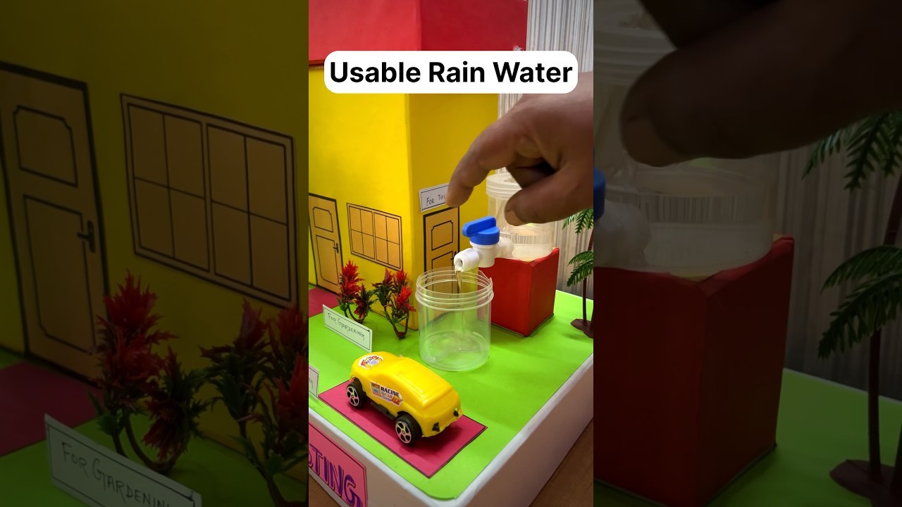Figure 3: Working Model Setup, Scientific Diagram & Project Prototype for Rainwater Harvesting Working Model