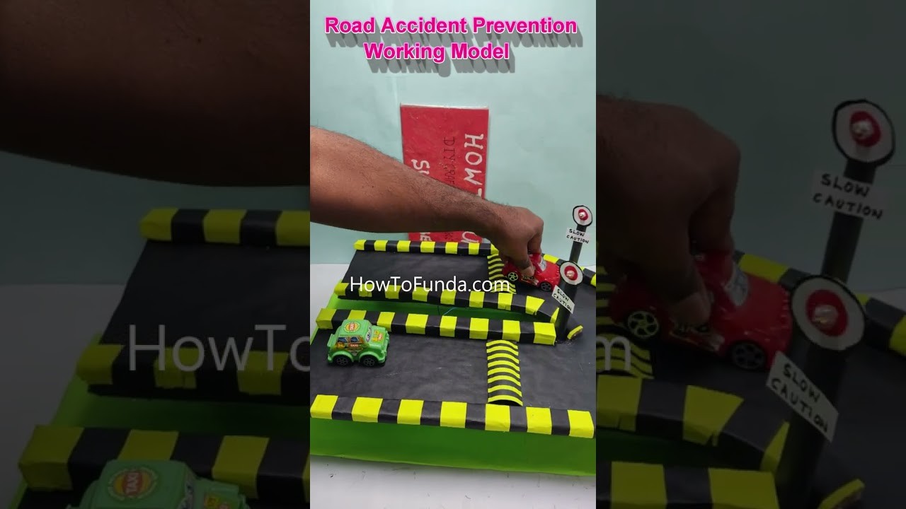Figure 1: Working Model Setup, Scientific Diagram & Project Prototype for Road Safety Working Model For Science Exhibition