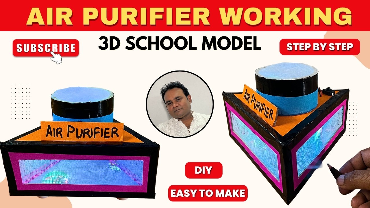 Figure 3: Working Model Setup, Scientific Diagram & Project Prototype for Room Air Purifier Working Model