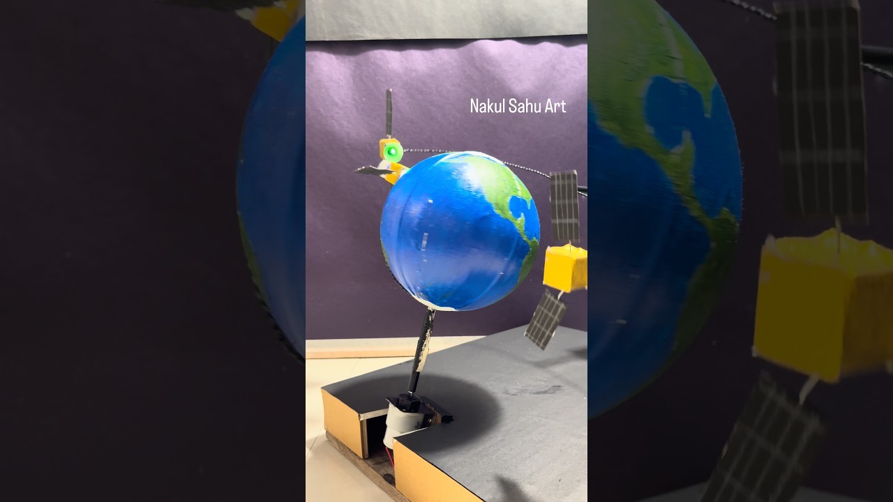 Figure 3: Working Model Setup, Scientific Diagram & Project Prototype for Satellite Ground Track Sine Wave Rotating Globe Tracer