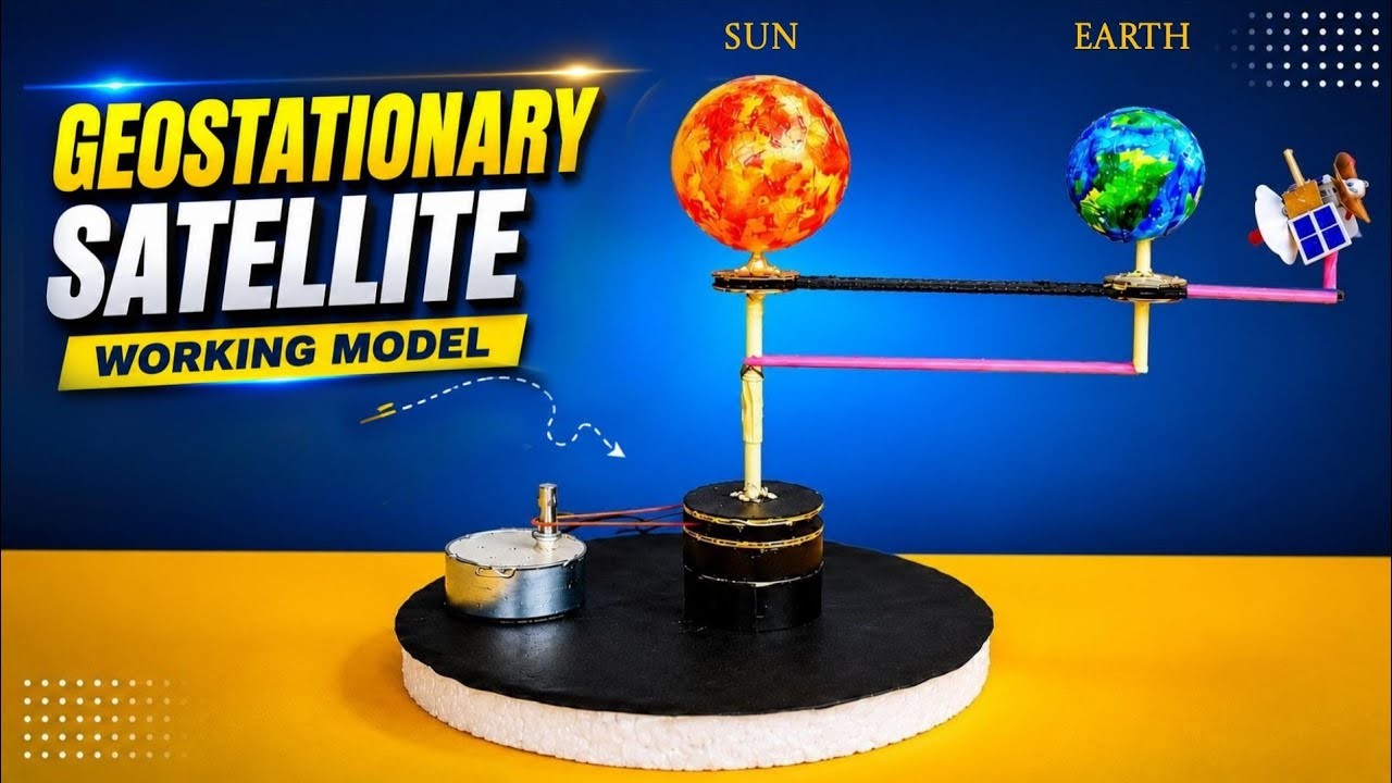 Figure 4: Working Model Setup, Scientific Diagram & Project Prototype for Satellite Ground Track Sine Wave Rotating Globe Tracer