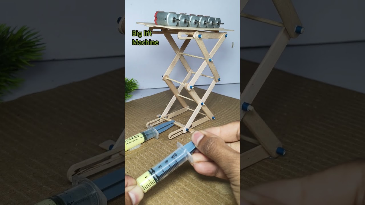 Figure 3: Working Model Setup, Scientific Diagram & Project Prototype for Scissor Lift Working Model Using Ice Cream Sticks
