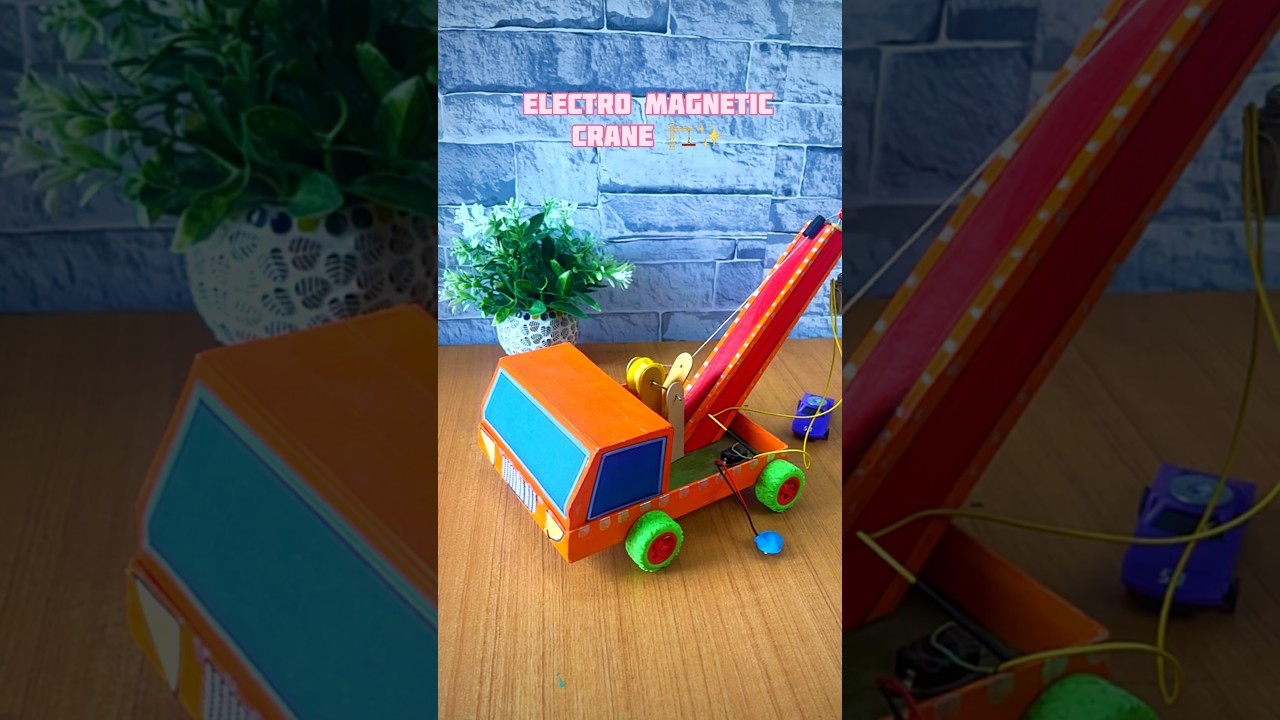 Figure 2: Working Model Setup, Scientific Diagram & Project Prototype for Scrap Iron Electromagnetic Crane Arm Unloading Model