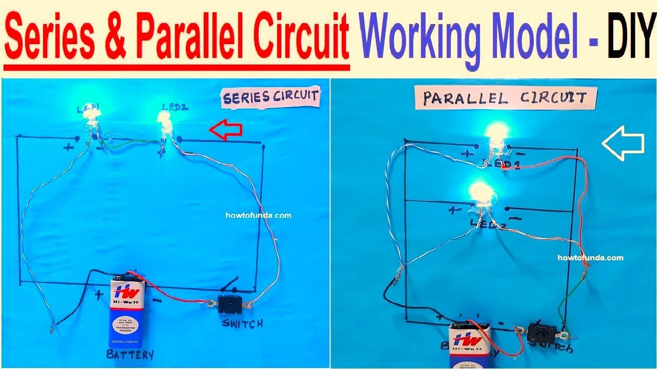 Figure 2: Working Model Setup, Scientific Diagram & Project Prototype for Series And Parallel Circuit Working Model