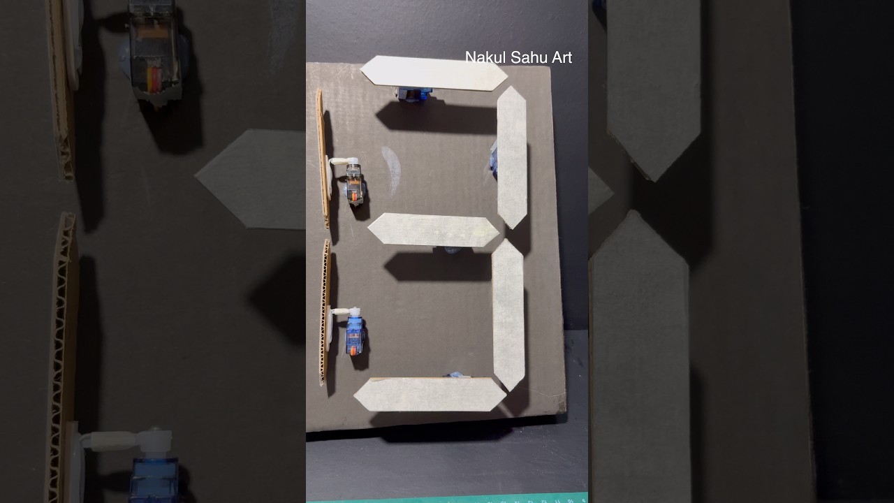 Figure 1: Working Model Setup, Scientific Diagram & Project Prototype for Seven Segment Mechanical Slider Number Display Board