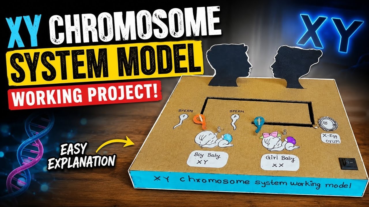 Figure 4: Working Model Setup, Scientific Diagram & Project Prototype for Sex Chromosome Xx Xy Determination Marble Sorter