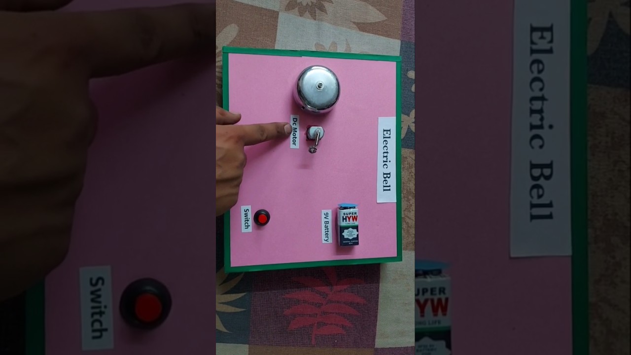 Figure 3: Working Model Setup, Scientific Diagram & Project Prototype for Simple Electric Bell Working Model