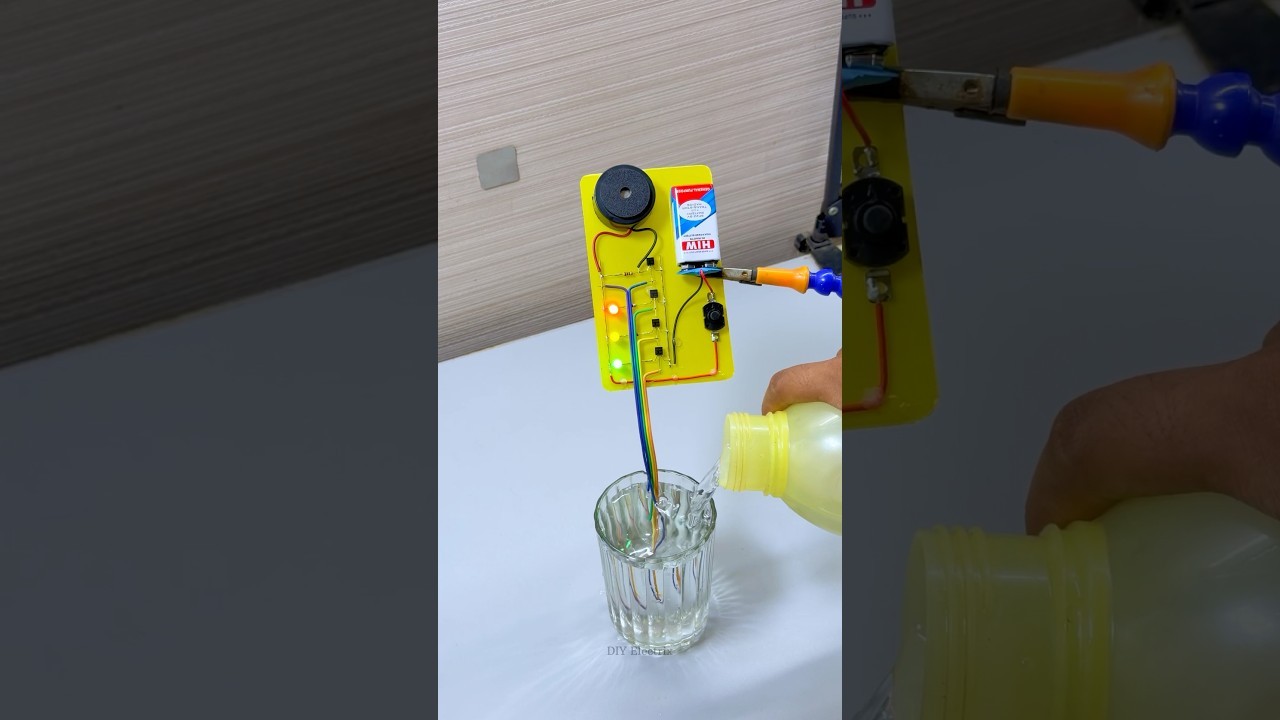 Figure 4: Working Model Setup, Scientific Diagram & Project Prototype for Simple Water Level Indicator Working Model Without Transistor