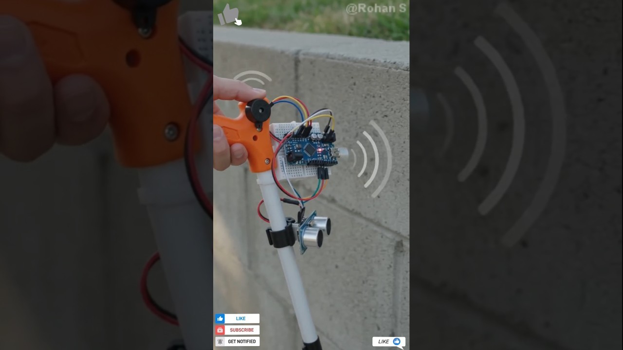 Figure 3: Working Model Setup, Scientific Diagram & Project Prototype for Smart Blind Stick Working Model Using Ultrasonic Sensor