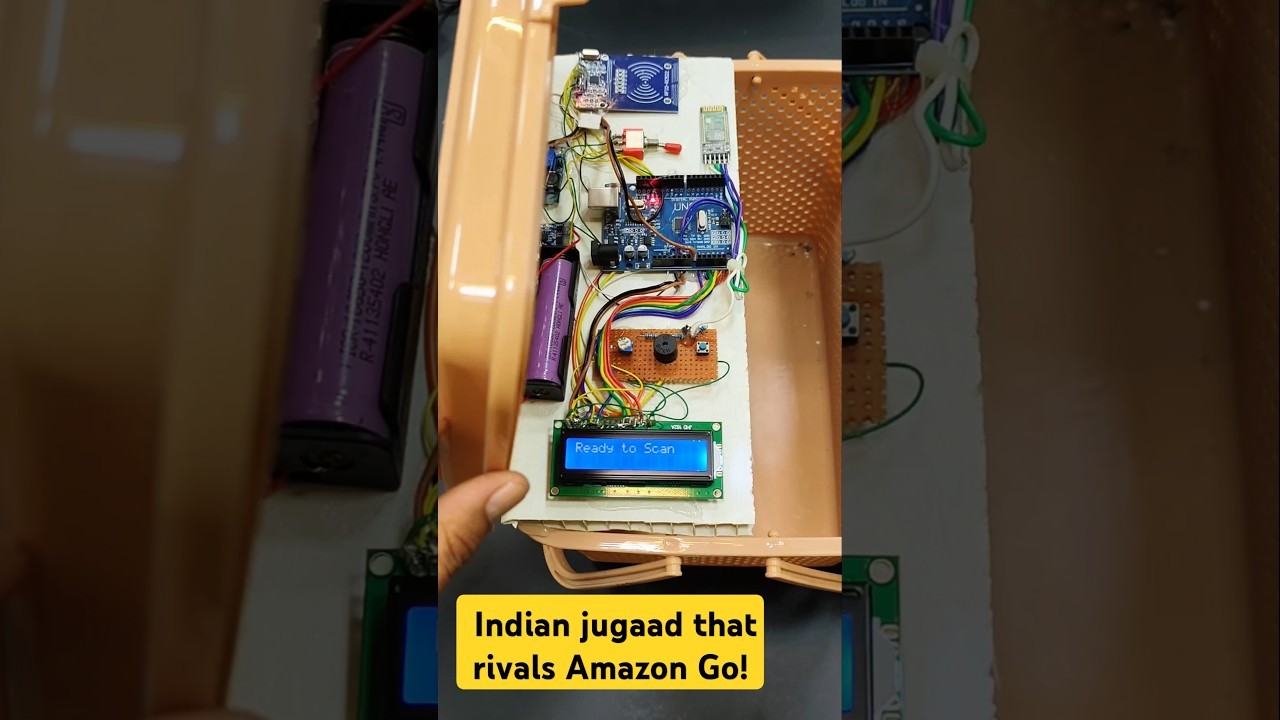 Figure 4: Working Model Setup, Scientific Diagram & Project Prototype for Smart Shopping Cart Barcode Billing Lcd Screen Model