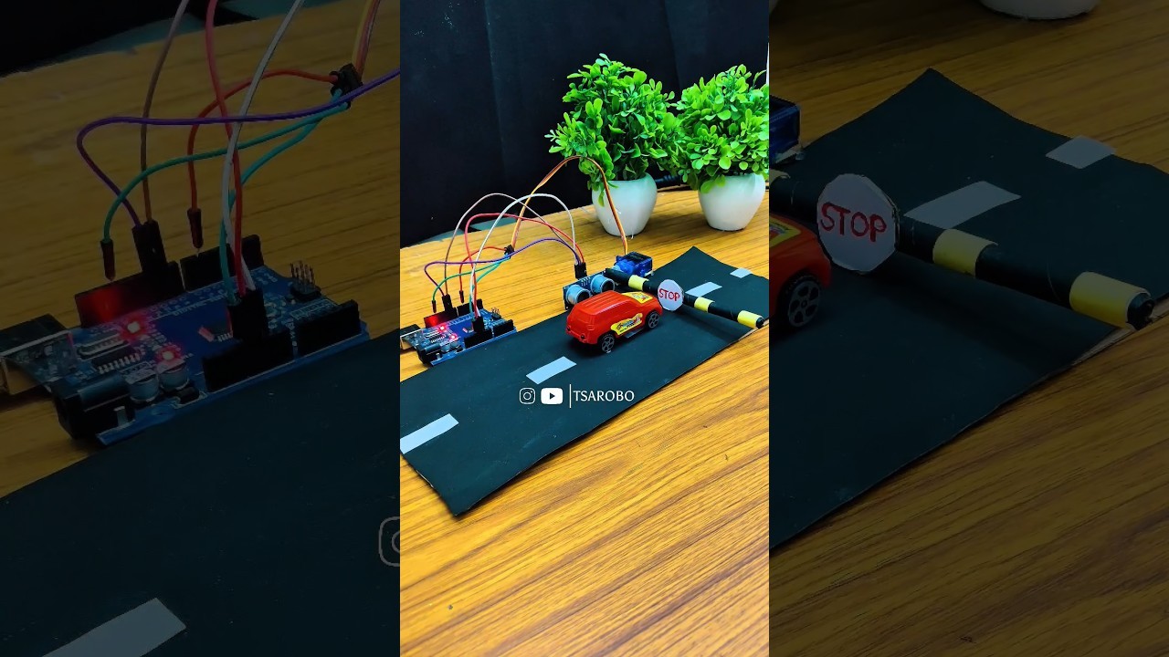 Figure 1: Working Model Setup, Scientific Diagram & Project Prototype for Smart Toll Tax Gate RFID Card Scanner Barrier Model