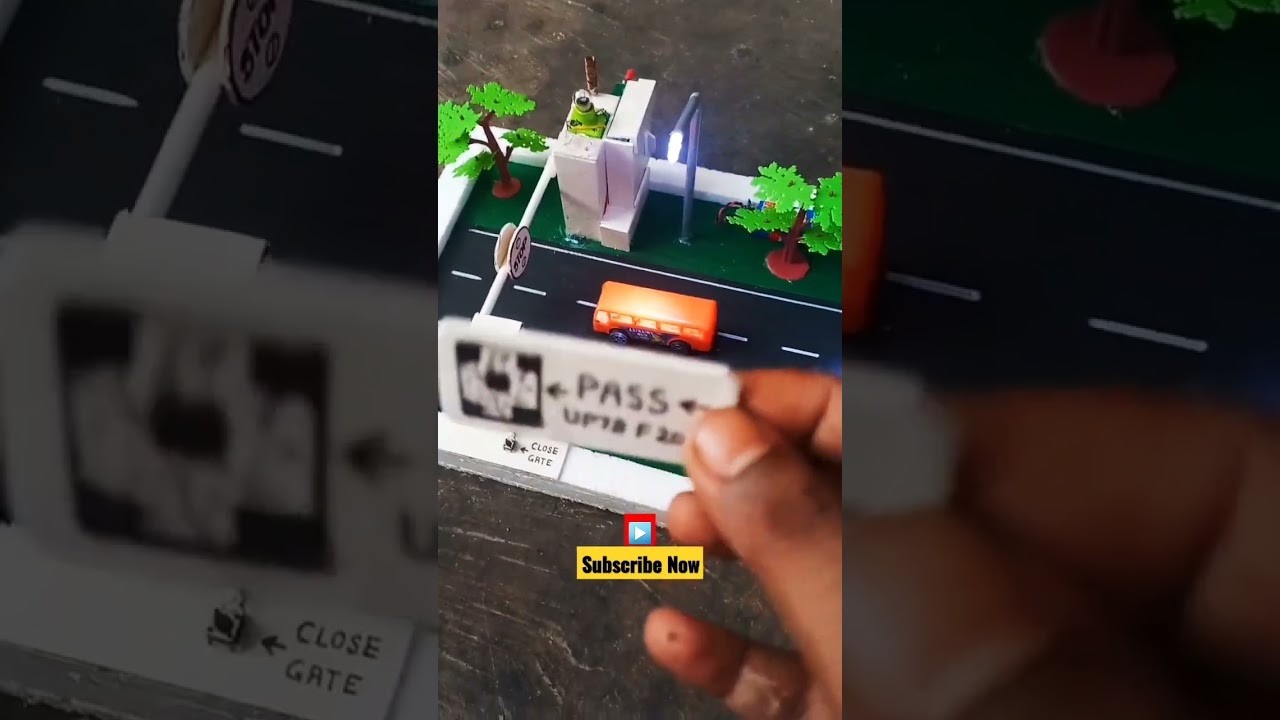 Figure 3: Working Model Setup, Scientific Diagram & Project Prototype for Smart Toll Tax Gate RFID Card Scanner Barrier Model