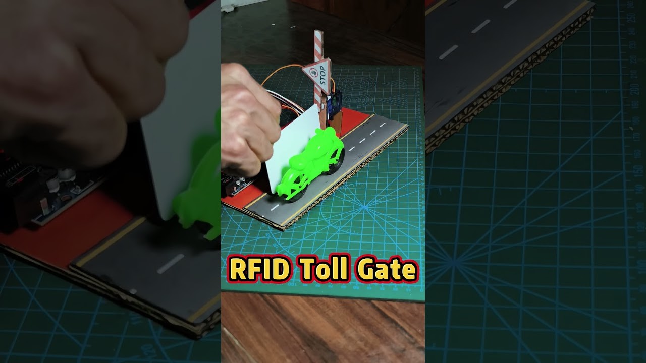 Figure 4: Working Model Setup, Scientific Diagram & Project Prototype for Smart Toll Tax Gate RFID Card Scanner Barrier Model