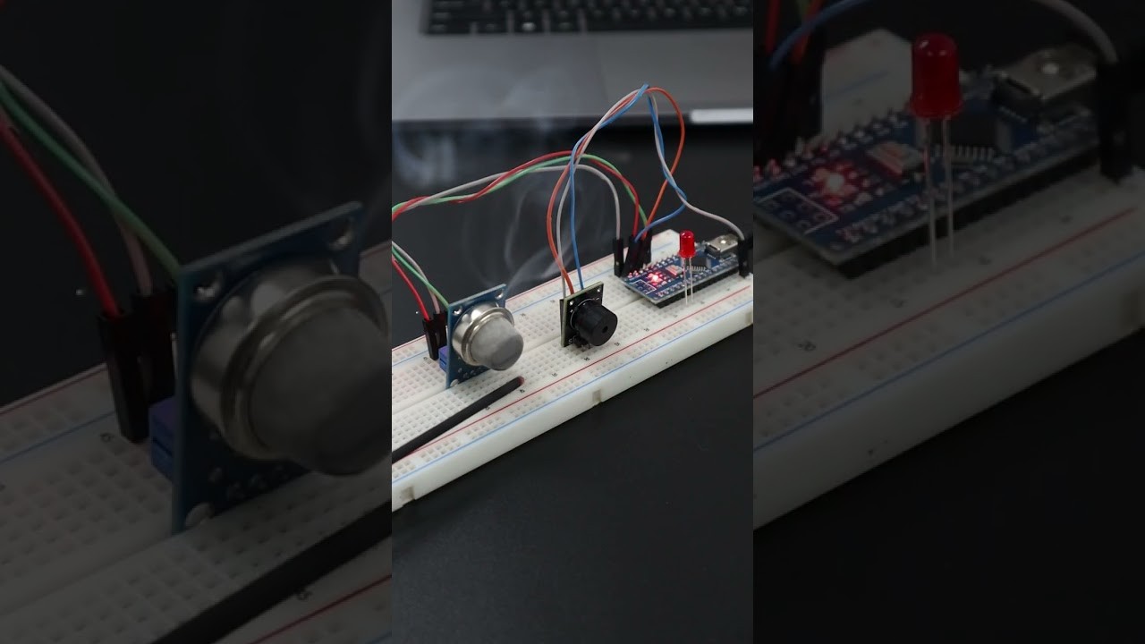Figure 1: Working Model Setup, Scientific Diagram & Project Prototype for Smoke And Gas Leakage Detector Working Model Using Mq2