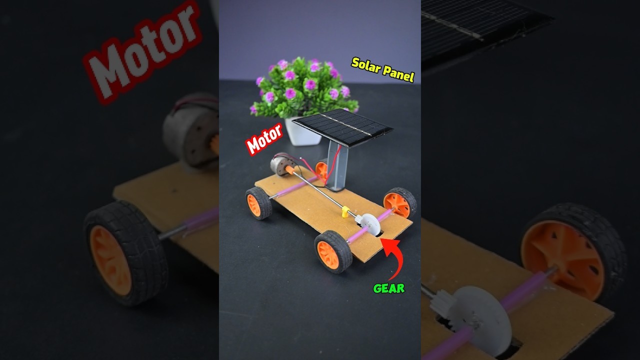 Figure 3: Working Model Setup, Scientific Diagram & Project Prototype for Solar Car Working Model Science Exhibition