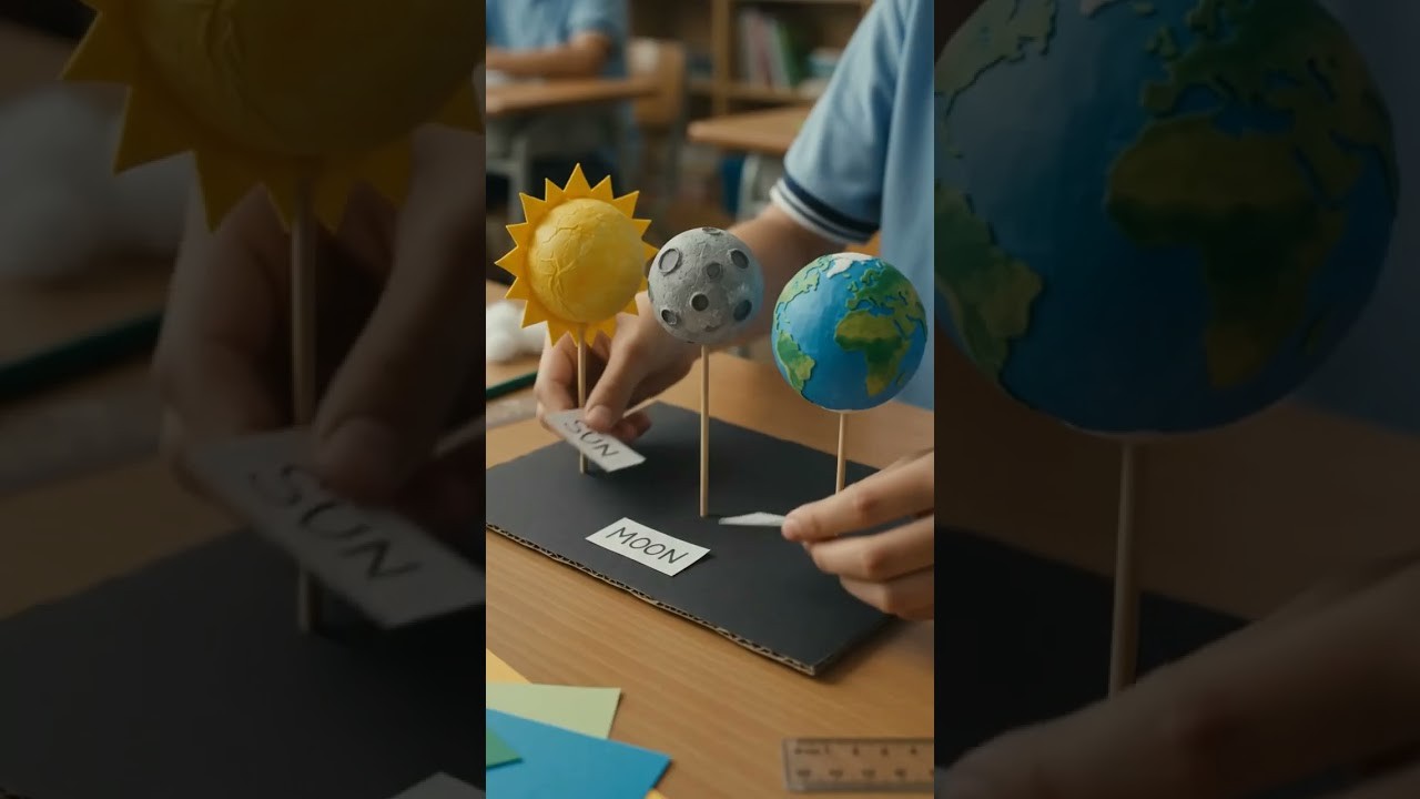 Figure 2: Working Model Setup, Scientific Diagram & Project Prototype for Solar Eclipse And Lunar Eclipse Working Model