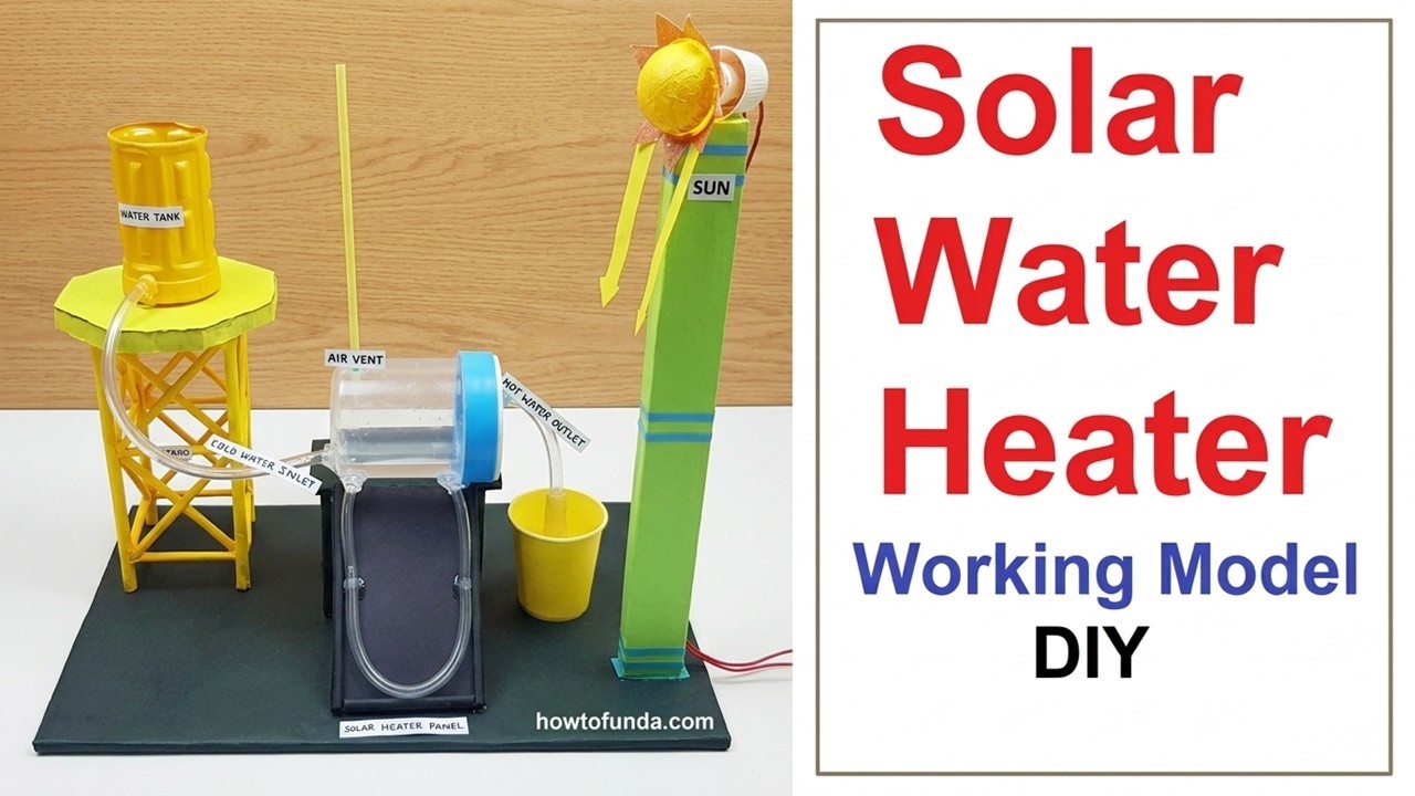 Figure 3: Working Model Setup, Scientific Diagram & Project Prototype for Solar Water Heater Working Model