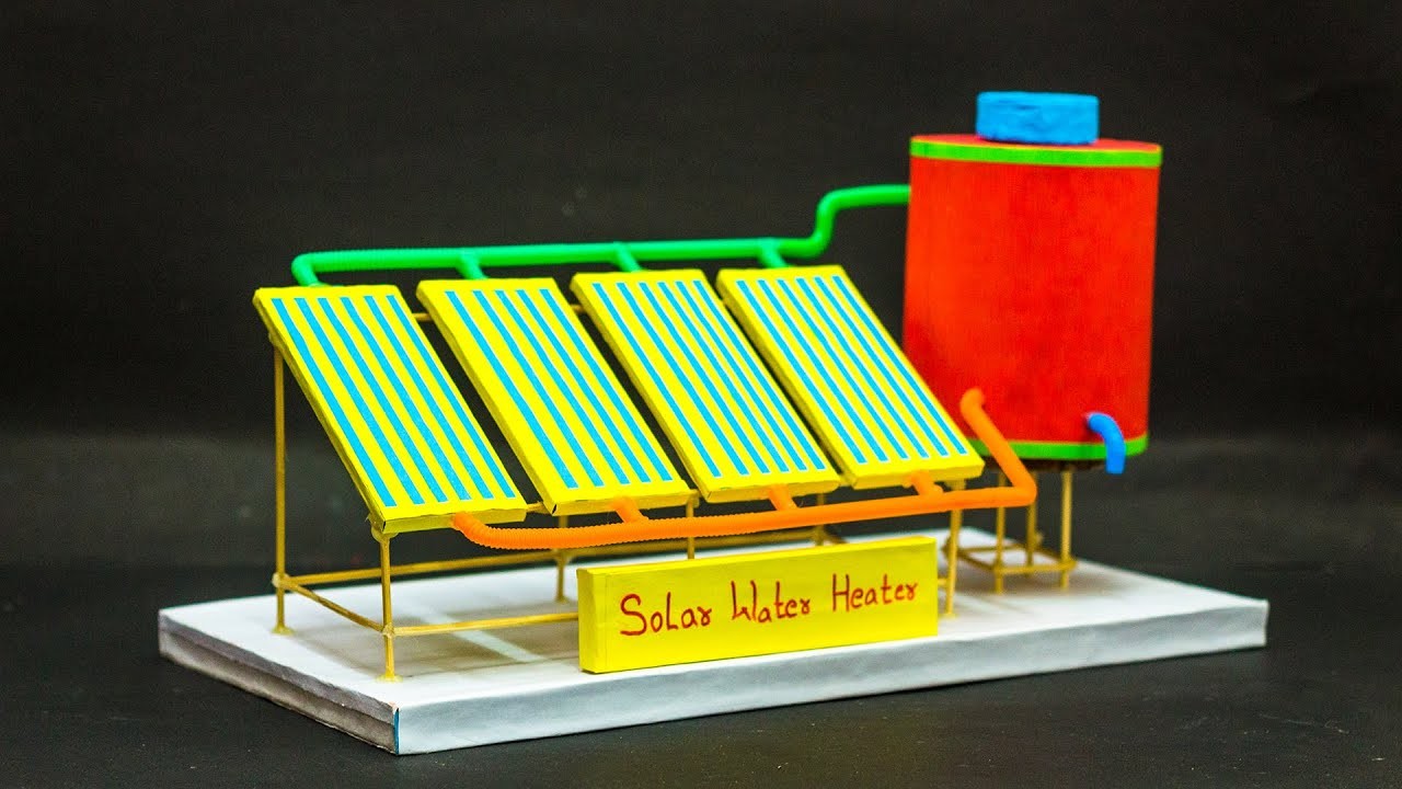 Figure 4: Working Model Setup, Scientific Diagram & Project Prototype for Solar Water Heater Working Model