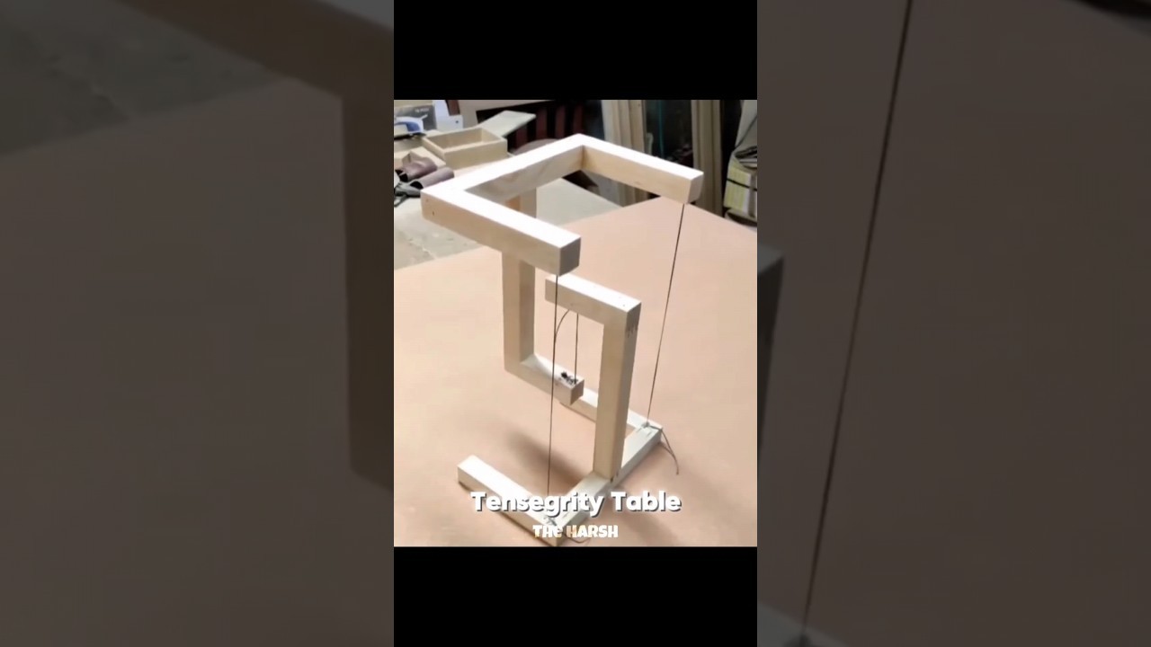 Figure 4: Working Model Setup, Scientific Diagram & Project Prototype for Tensegrity Table Tension Cable Floating Frame Model