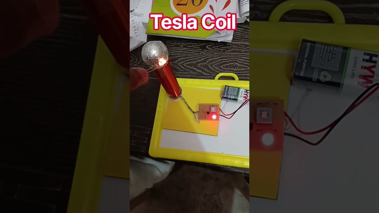 Figure 2: Working Model Setup, Scientific Diagram & Project Prototype for Tesla Coil Working Model Wireless Electricity