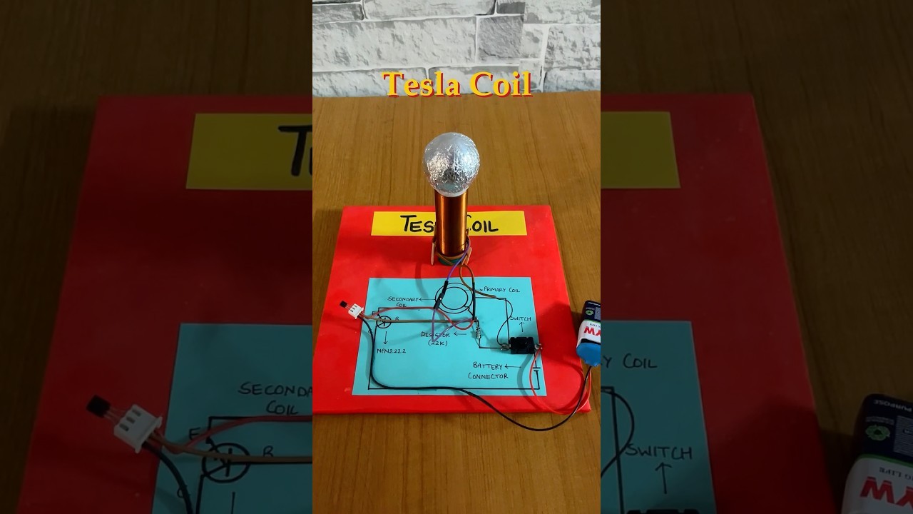 Figure 4: Working Model Setup, Scientific Diagram & Project Prototype for Tesla Coil Working Model Wireless Electricity