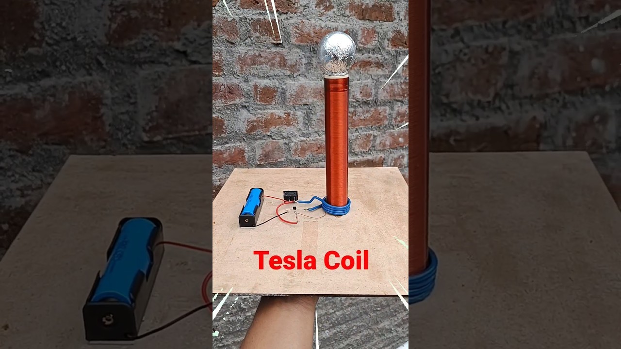 Figure 3: Working Model Setup, Scientific Diagram & Project Prototype for Tesla Secondary Resonant Air Core Transformer Model