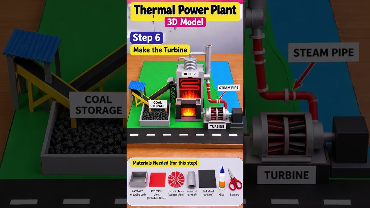 Figure 1: Working Model Setup, Scientific Diagram & Project Prototype for Thermal Power Plant Working Model With Steam Engine