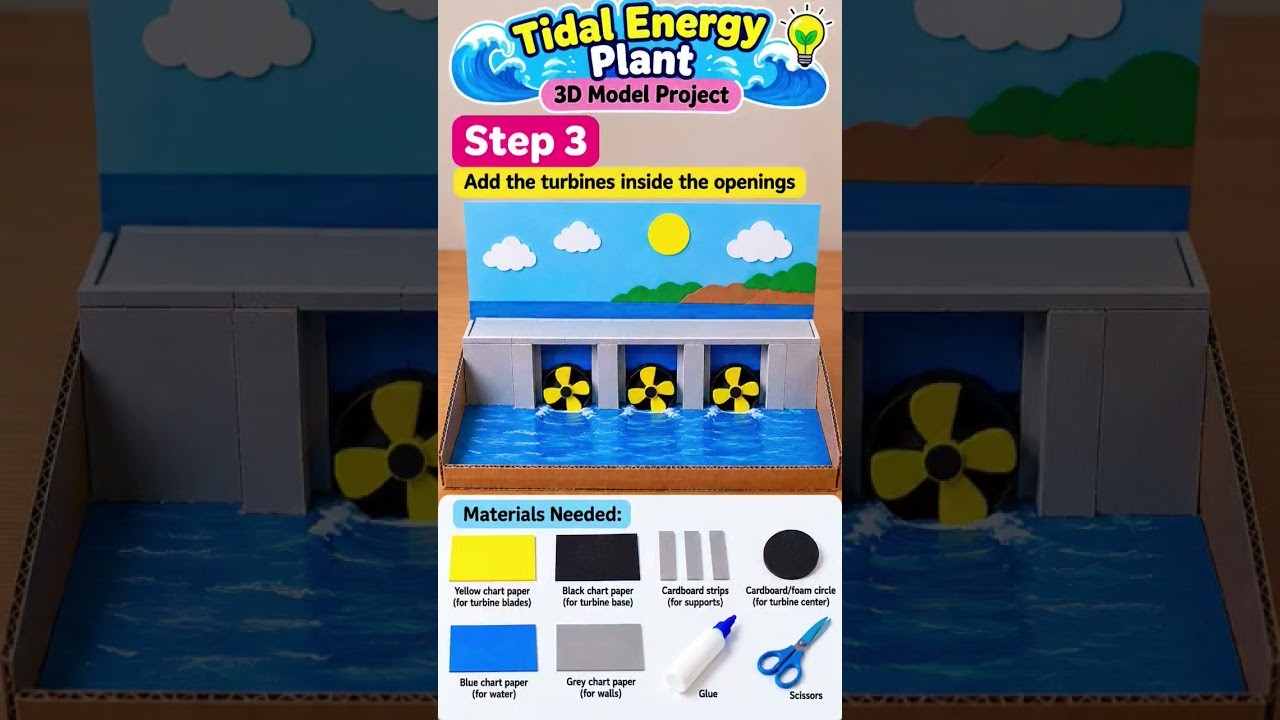 Figure 4: Working Model Setup, Scientific Diagram & Project Prototype for Tidal Power Plant Working Model