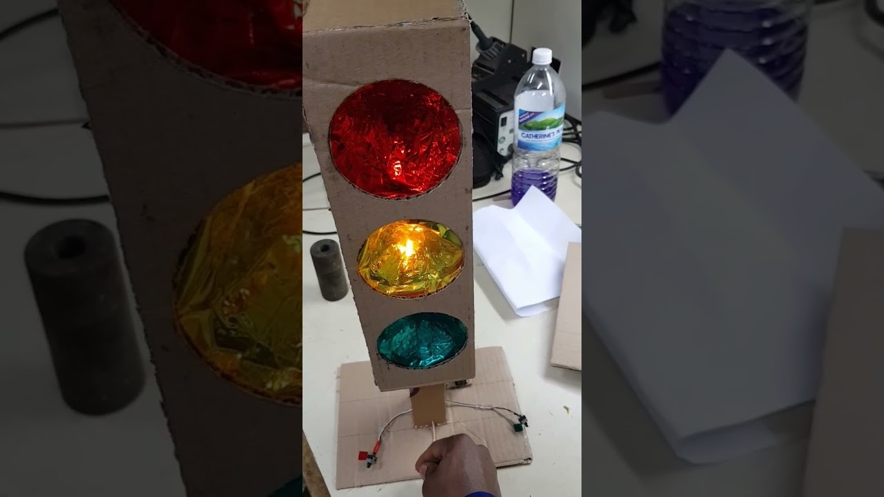 Figure 4: Working Model Setup, Scientific Diagram & Project Prototype for Traffic Light Working Model