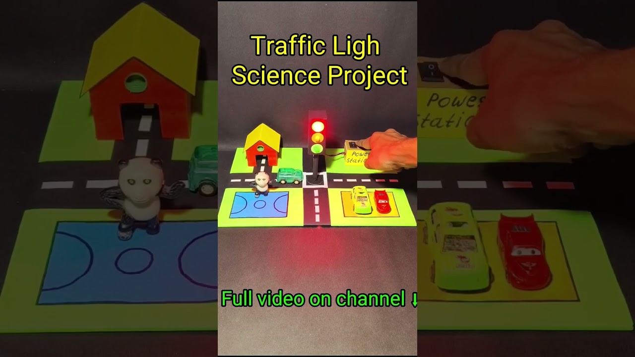 Figure 1: Working Model Setup, Scientific Diagram & Project Prototype for Traffic Signal Working Model Using Cardboard