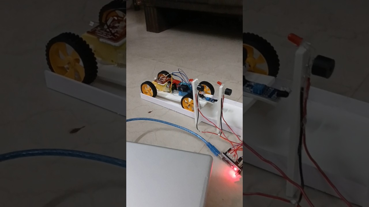 Figure 4: Working Model Setup, Scientific Diagram & Project Prototype for Train Collision Avoidance Infrared Ranging Model