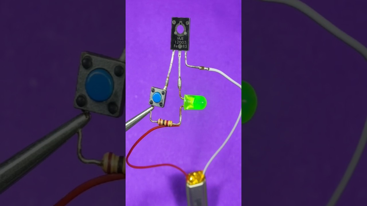 Figure 1: Working Model Setup, Scientific Diagram & Project Prototype for Transistor As A Switch Working Model