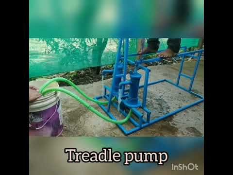Figure 1: Working Model Setup, Scientific Diagram & Project Prototype for Treadle Pump Bamboo Foot Operated Irrigation Model