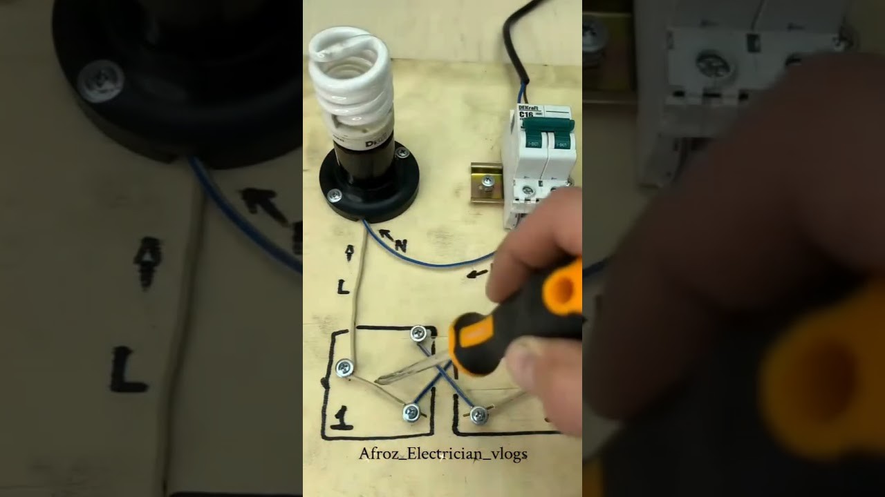 Figure 1: Working Model Setup, Scientific Diagram & Project Prototype for Two Way Staircase Wiring Dual Switch Display Board