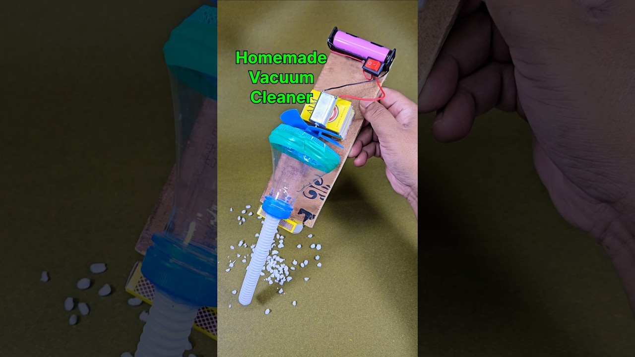 Figure 2: Working Model Setup, Scientific Diagram & Project Prototype for Vacuum Cleaner Working Model Using Bottle
