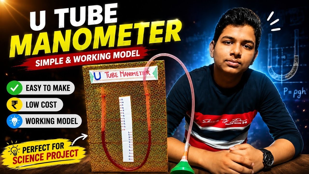 Figure 2: Working Model Setup, Scientific Diagram & Project Prototype for Venturi Flow Meter Differential U Tube Manometer Model