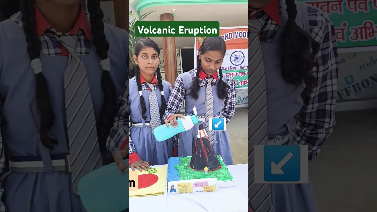Figure 1: Working Model Setup, Scientific Diagram & Project Prototype for Volcanic Eruption Working Model With Sound