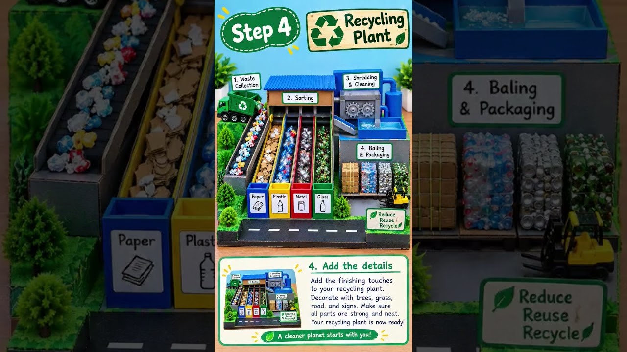 Figure 1: Working Model Setup, Scientific Diagram & Project Prototype for Waste Tetra Pak Shredding And Heat Pressed Roof Sheet