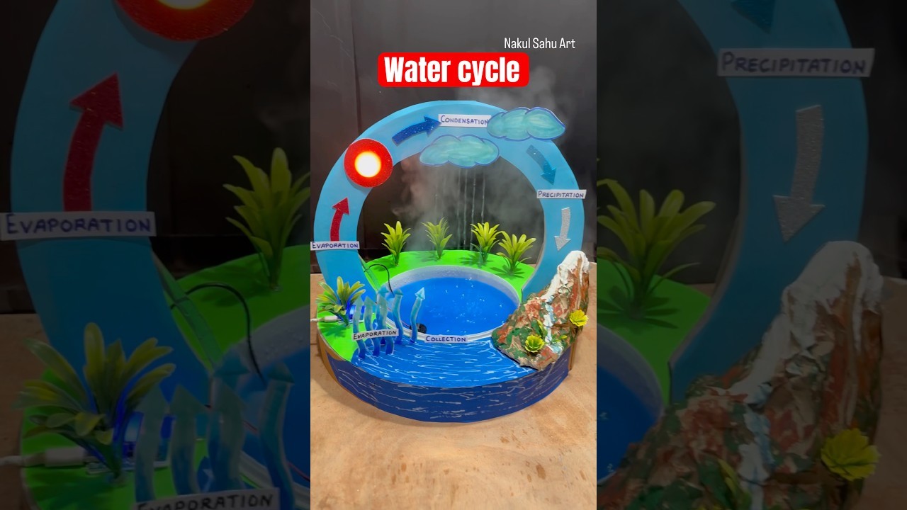 Figure 2: Working Model Setup, Scientific Diagram & Project Prototype for Water Cycle 3D Working Model