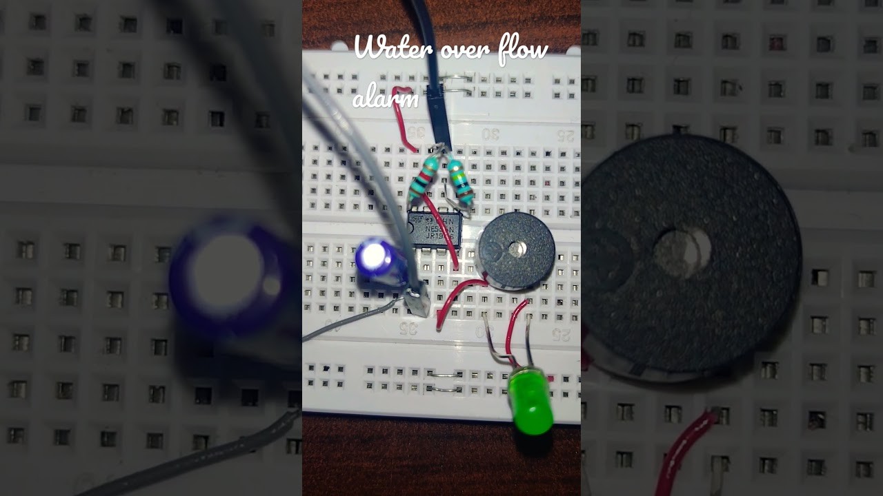 Figure 1: Working Model Setup, Scientific Diagram & Project Prototype for Water Overflow Cutoff Alarm Using 555 Timer Model